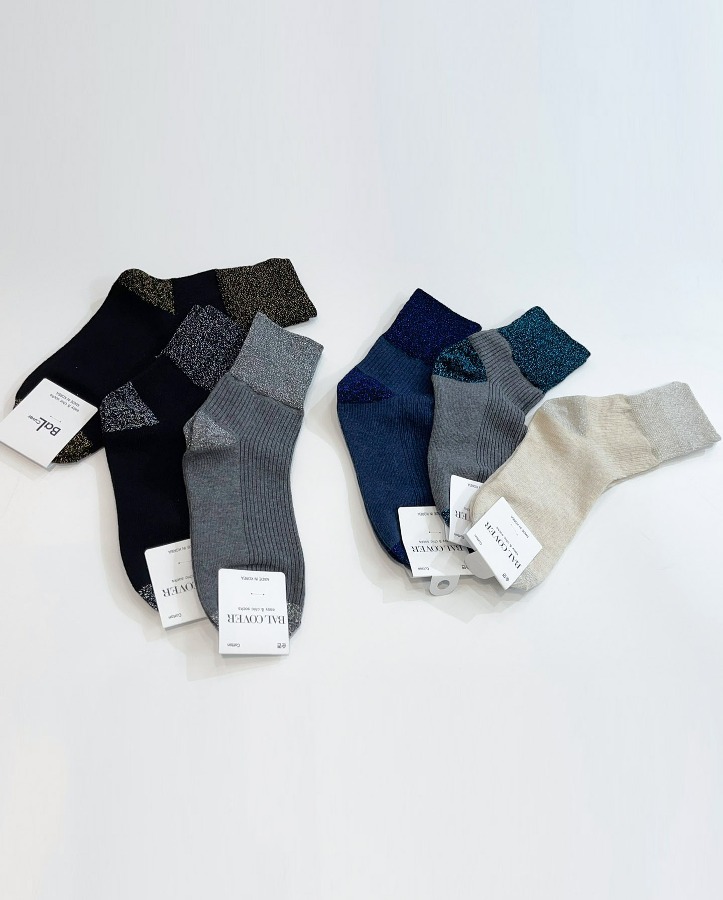 [event] glitter cotton socks set (6color)