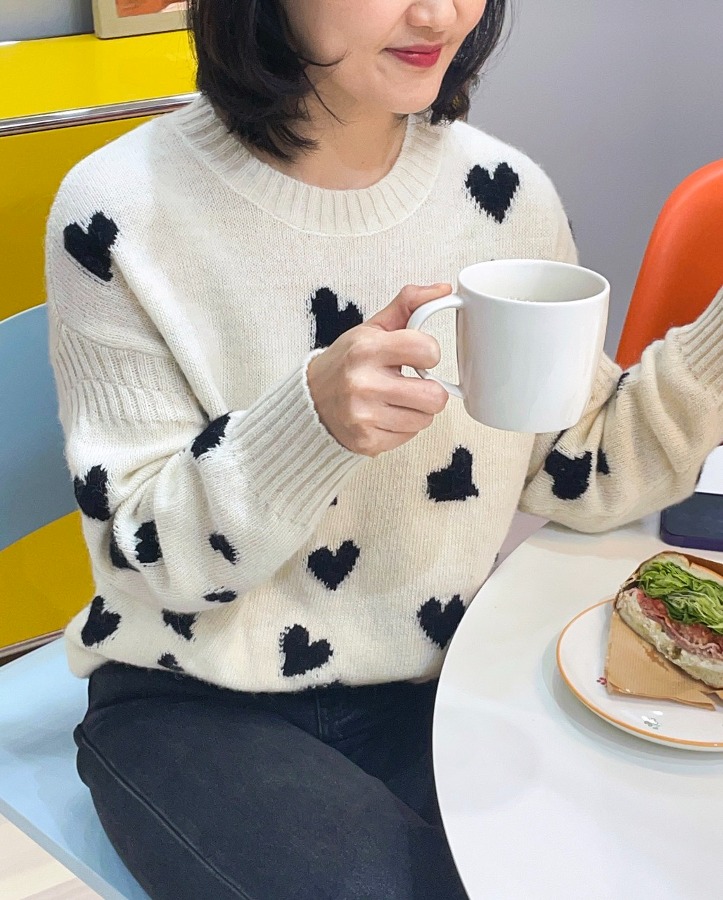 [limited] Lovely Heart Mohair Knit